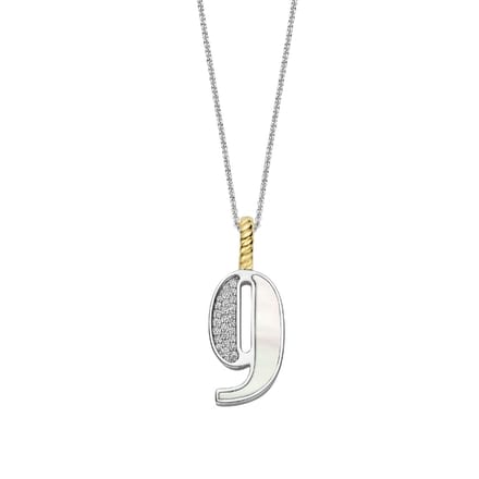 TI SENTO Dames Hanger - 925 zilver - Cijfer 9 - Parelmoer - 6841MW_9