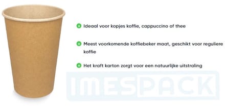 Koffiebekers - 100st. - 240 ml - zonder deksel - Bruin - IMES