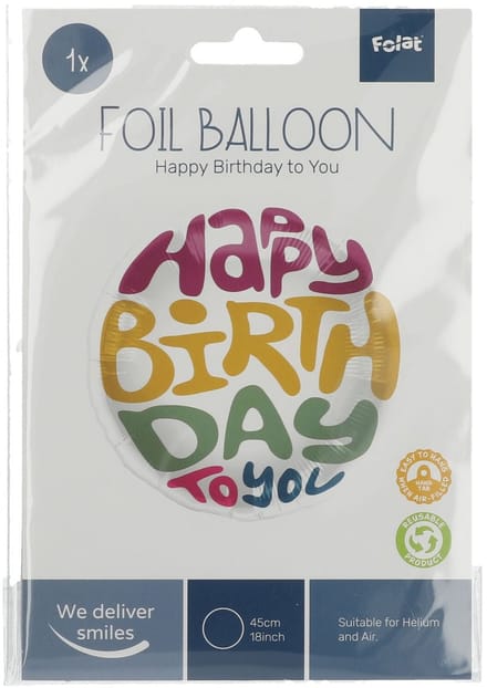 Folieballon Verjaardag Retro Bold - 45 cm