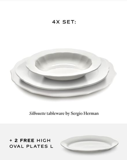 Serax Sergio Herman Serviesset Silhouette wit 14 delig / 4 personen (2 GRATIS serveer schalen)
