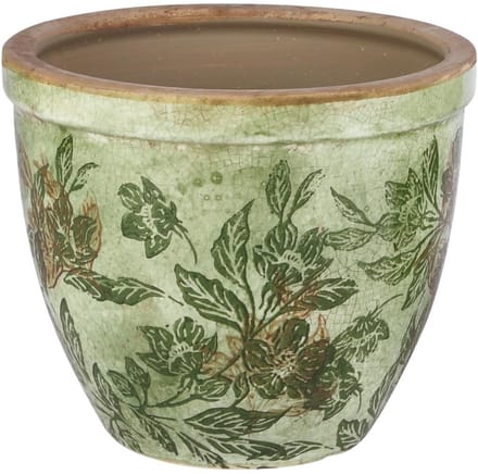 Dekoratief | Bloempot 'Greenery', keramiek, 15x15x13cm | A260140