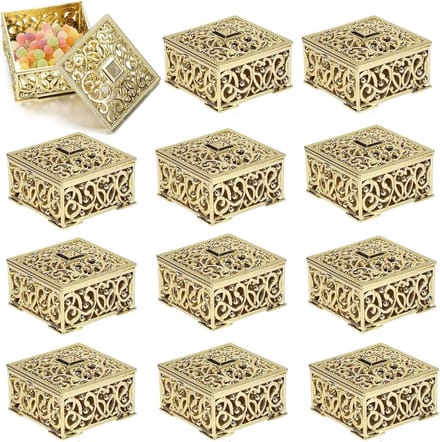 Dailygoods- Trouwfavorieten 12 Stuks - Candy Box - Mini - Hexagon/Square - Bruiloft/Hen Party - Plastic - 3 cm Hoog - Candybox