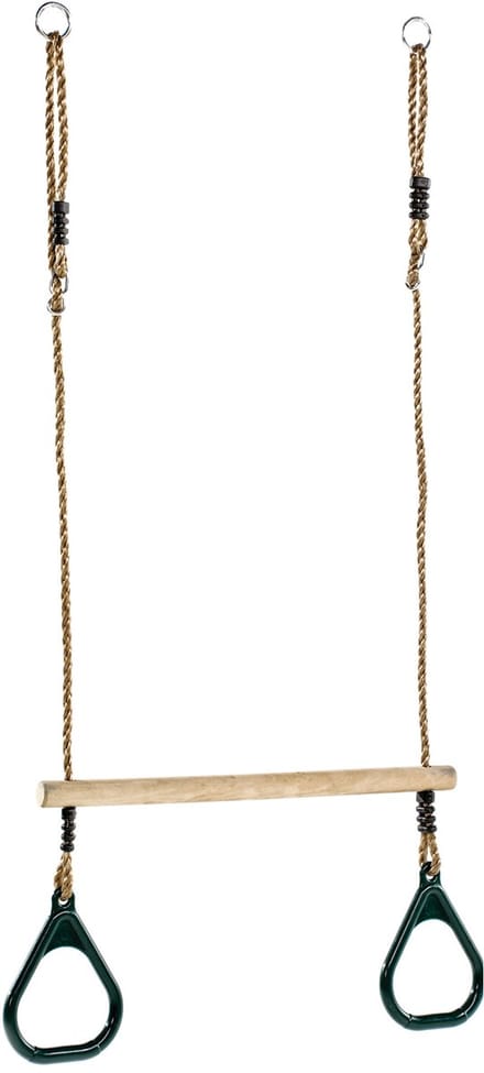 KBT ringtrapeze hout met kunststof ringen groen