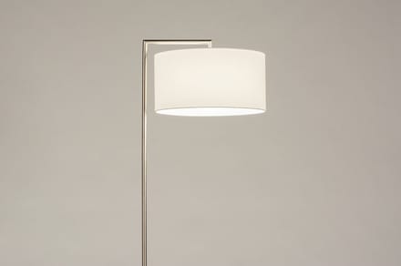 Lumidora Vloerlamp 31089 - BRED - E27 - Wit - Staalgrijs - Metaal