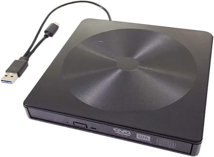 Externe Optische Drive - CD DVD Brander - Software Installeren - Type-C USB 3.0 - 140x140x16mm - Zwart