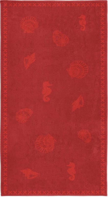 Seahorse Shells - Strandlaken - 100 x 200 cm - Red