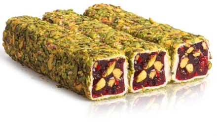 Hacı Baba Sultan Narlı Halep Lokum met Antep Pistache 250g – Handgemaakte Aleppo Turkse Delight Premium
