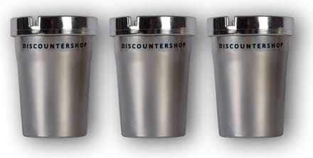 Set van 3 Elegante Zilverkleurige Asbakken voor Auto | Universeel Design | Perfect als Luxe Auto-Accessoire