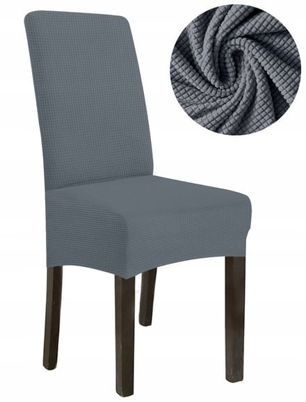 Stoelhoes Jacquard Donkergrijs L Hoge Rugleuning 70cm