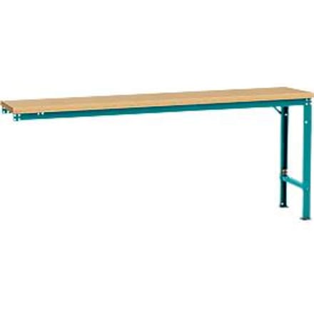 Manuflex aanbouwtafel UNIVERSAL Speciaal, 2000 x 800 mm, multiplex natuur, waterblauw