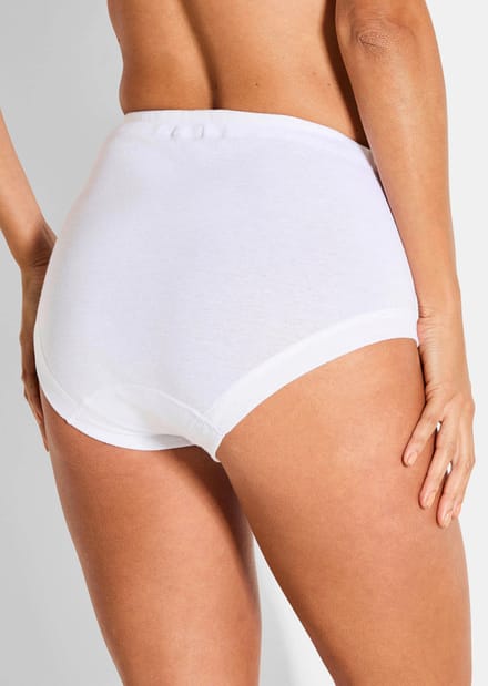 Tailleslip van katoen, set van 3 - wit - Gr. 40 van Goldner Fashion