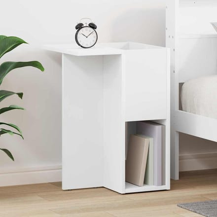 vidaXL - Bijzettafel - Wit - 35 - x - 40 - x - 55 - cm - Bewerkt - hout