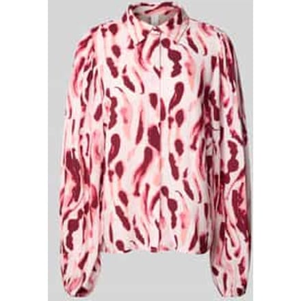 Regular fit overhemdblouse van viscose met blinde knoopsluiting