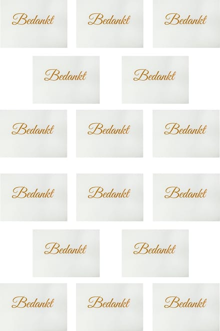 3BMT® Bedankt Kaartjes - Met Enveloppen - Set van 16