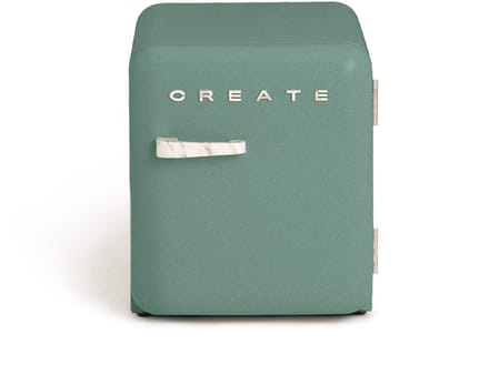 CREATE - Koelkast in retrostijl - Sage - Handvat Marmer - FRIDGE RETRO 48L