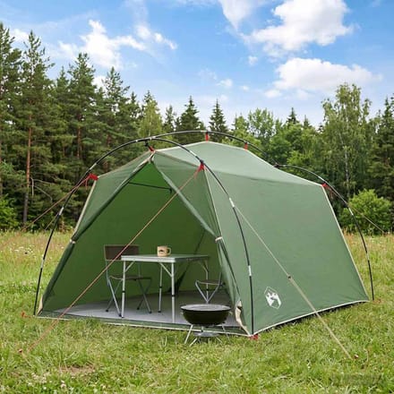 vidaXL - Tunneltent - 2-persoons - Groen - 185T - Polyester - met - PU - Coating