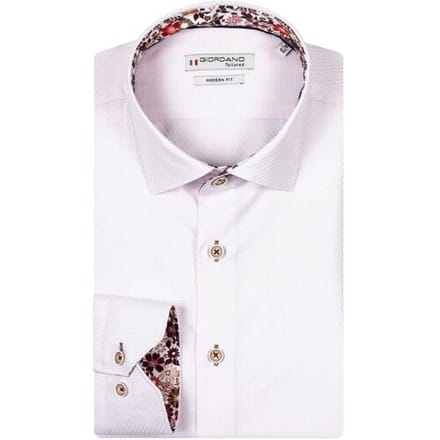 Giordano Overhemd Maggiore Semi Cutaway Luxury Weave Licht Roze / male