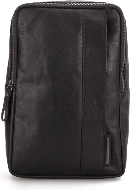 SPIKES & SPARROW Leren Schoudertas Bronco Slingbag Black Zwart