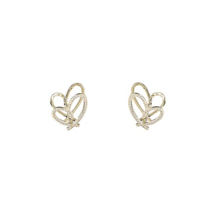 Go Dutch Label Oorhangers Crystal Heart Hoop Goud