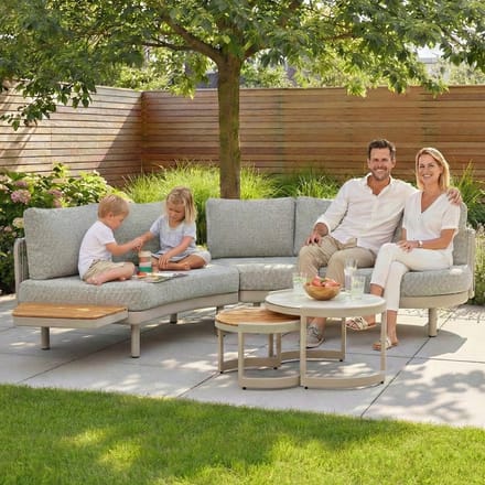 Loungeset Sardinia Rond Warm Wit Hout