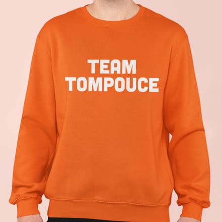 Oranje Koningsdag Sweater Team Tompouce - MAAT S - Feestkleding & Carnavalskleding