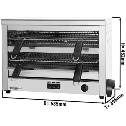 GGM Gastro Maxi-Toaster / Salamander - 4,5 kW - 2 Ablagen Zilver