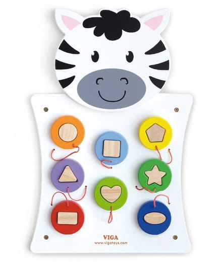 Viga Toys Wandspeelbord Zebra 36 X 55 Cm Wit