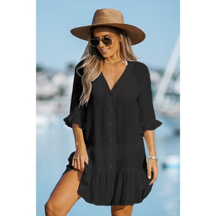 Vestido playero con volantes