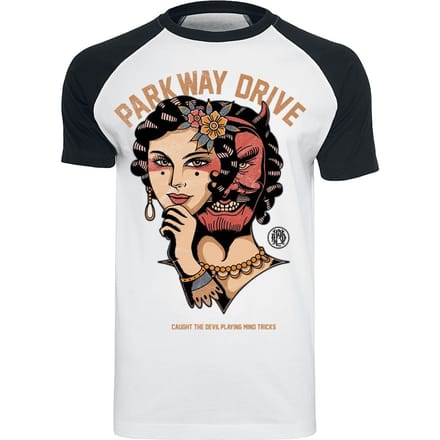 Parkway Drive T-shirt - Devil Tricks - M tot XXL - voor Mannen - zwart-wit