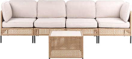 OMEGANA - Loungeset 4-zits - Lichtbeige - PE rotan