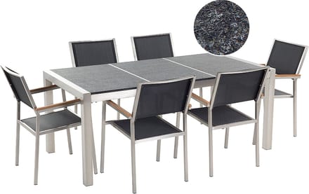 GROSSETO - Tuinset voor 6 - Zwart/Grafietgrijs - Graniet
