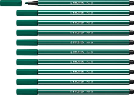 STABILO Pen 68 - Premium Viltstift - Turquoise Groen - Doos 10 stuks