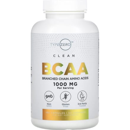 TypeZero, BCAA Purs, 1 000 mg, 180 gélules (500 mg par capsule)