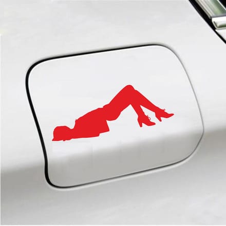 Bumpersticker - Dame  - 6,4 X 18 - Rood