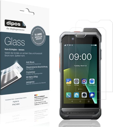 dipos – 2x Pantserfolie geschikt voor Hytera PNC460 | 9H Screenprotector