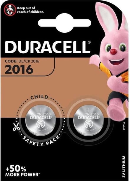 Duracell Lithium CR2016 3V - 2 stuks