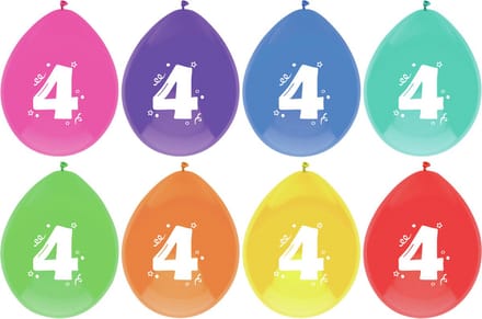 Haza Ballonnen - 4 jaar - leeftijd verjaardag - 24 stuks - 29 cm