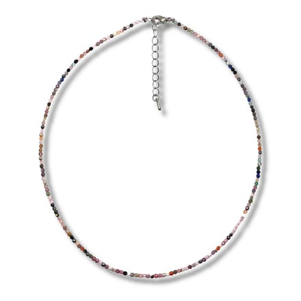 Collier - ketting - multicolor - lengte 40 cm - 2 mm dik - Natuurstenen