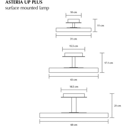 UMAGE LED plafondlamp Asteria UP PLUS, antraciet Ø 31 cm CCT