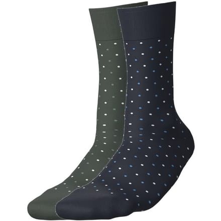 ESMARA 2 Paar sokken (Stippen/groen/marineblauw, 43-46)