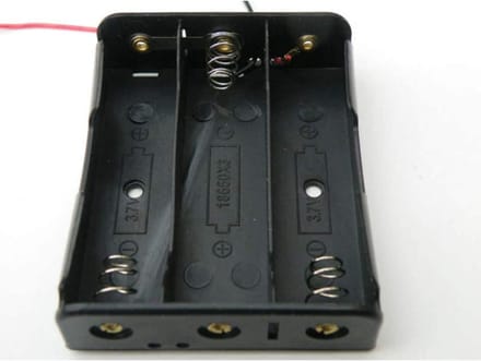 Batterij Houder - Batterij Case - Energie Opslag - 3 Slot Parallel - 3.7 Volt - Zwart