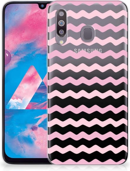 Samsung Galaxy M30 TPU bumper Waves Roze