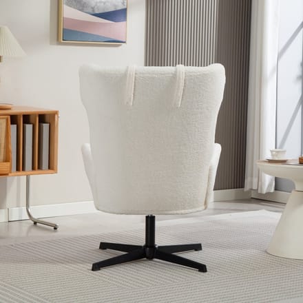 MODFU - Fauteuil - Draaibaar - Ergonomisch - Modern - Metaal - Crèmewit - 74 x 86,5 x 102 cm