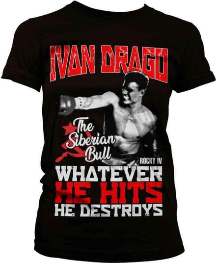 Rocky Dames Tshirt -L- Ivan Drago The Siberian Bull Zwart