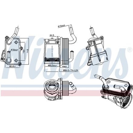 Olie radiator, motorolie NISSENS 91317