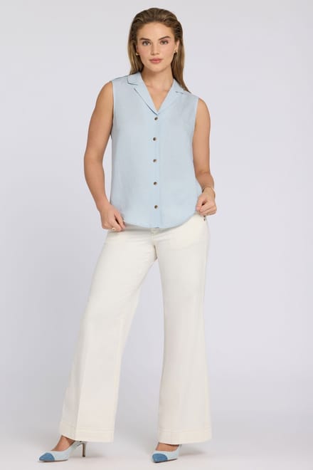 Gabrielle Mouwloze Linnen Blouse