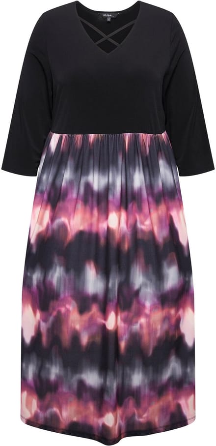 Ulla Popken - Dames - Jersey jurk - Zwart - Maat 54+