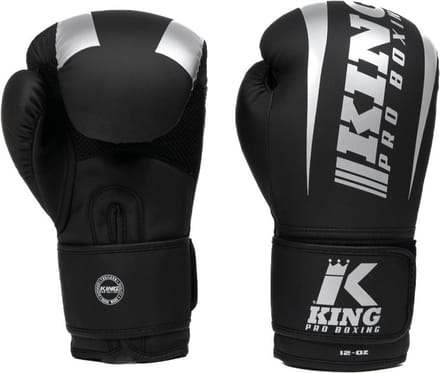 King Pro Boxing Bokshandschoenen - Revo 7 - Zwart/Zilver - 12 oz
