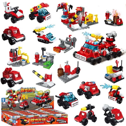 Bouwstenen set brandweer – 16 stuks in display