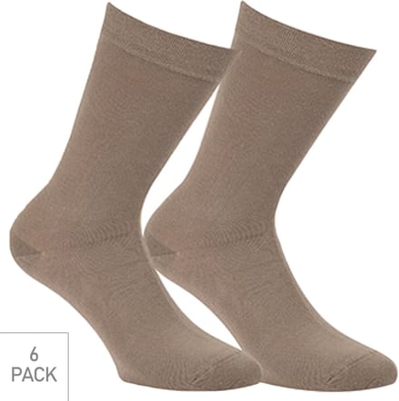 Boru Bamboo - 6-Pack - Nette Sokken - Bamboe - Naadloos - Heren / Dames - donker beige - 46-47 - 2301